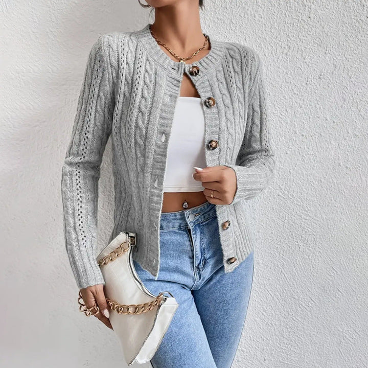 Mabel | Cable-Knit Cropped Cardigan
