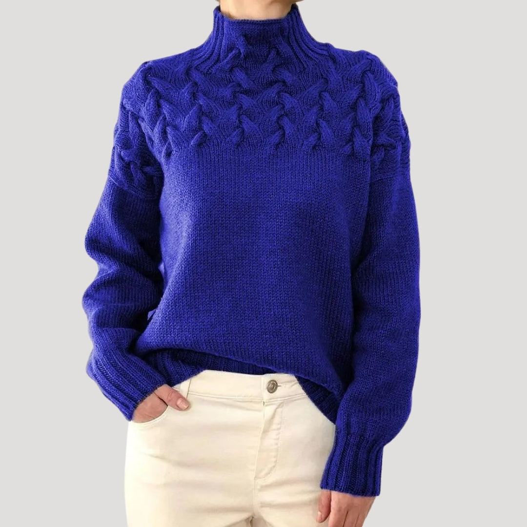 Kathryn | Cable-Knit High-Neck Sweater