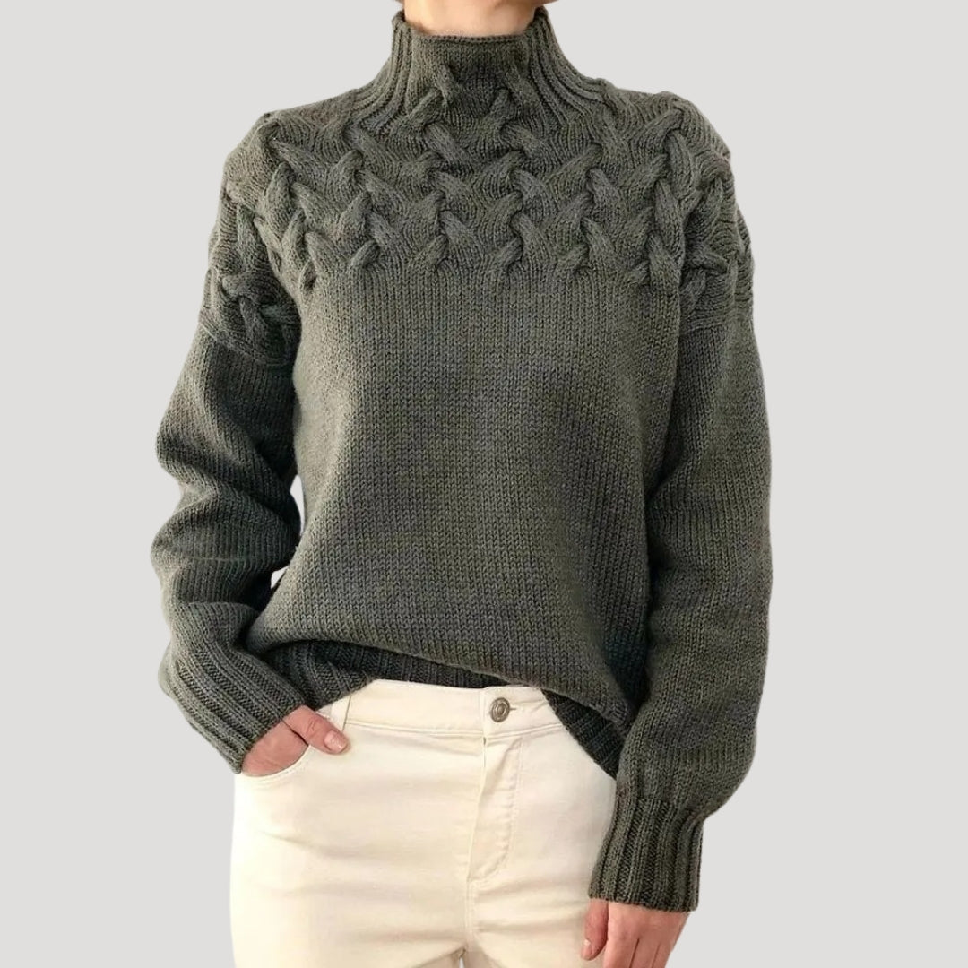 Kathryn | Cable-Knit High-Neck Sweater