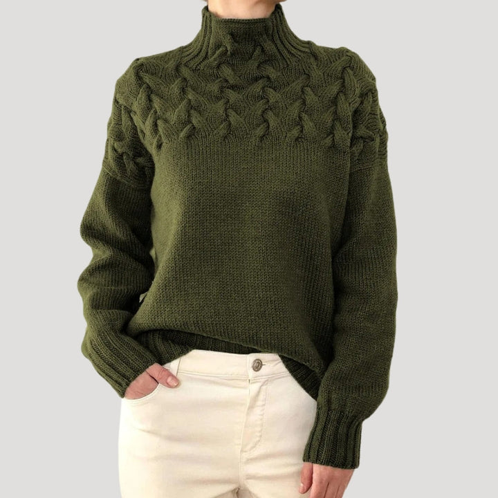 Kathryn | Cable-Knit High-Neck Sweater