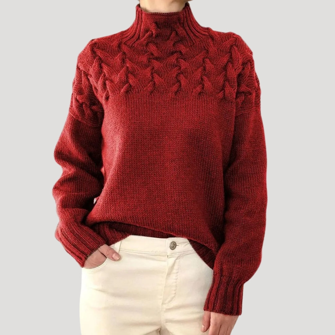 Kathryn | Cable-Knit High-Neck Sweater