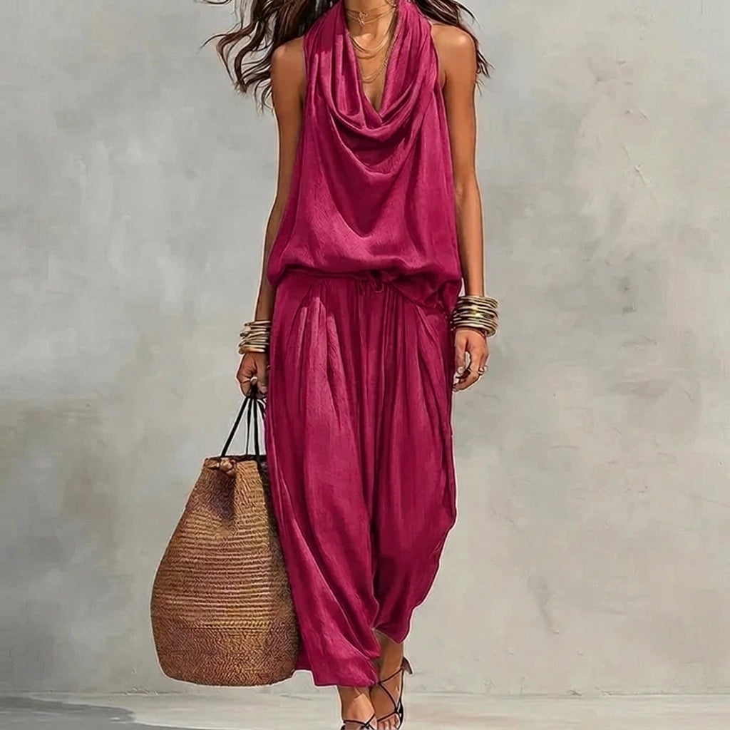Sabina | Draped Halter Two-Piece Set