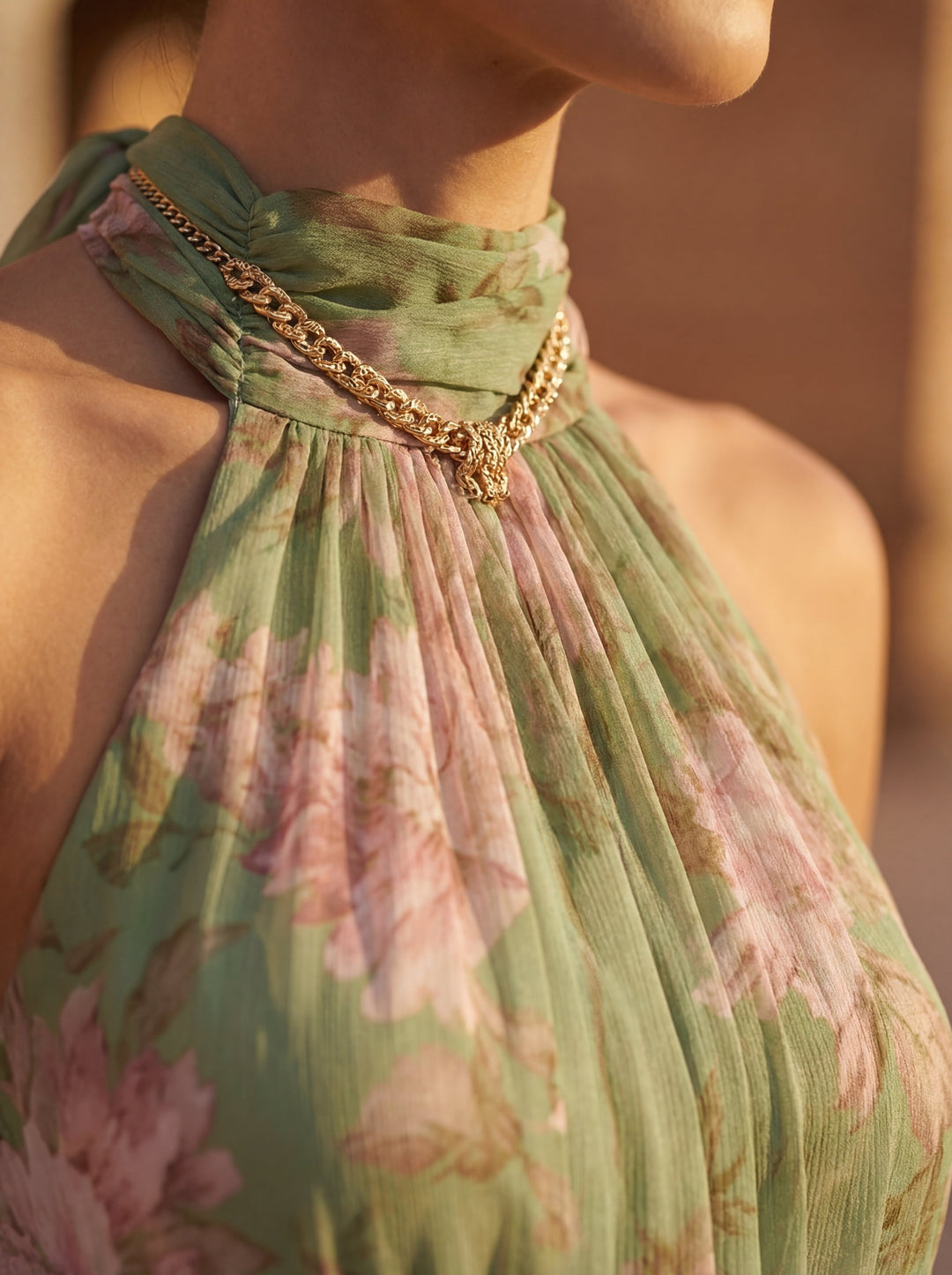 Marguerite | Floral Halter-Neck Maxi Dress