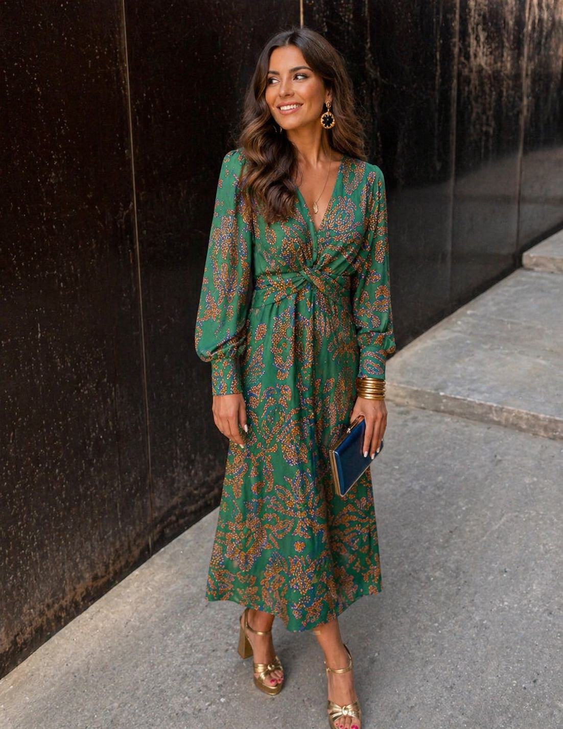 Iris | Twist-Waist Midi Dress