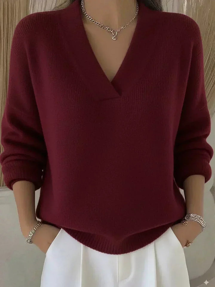 Beatrice | Softly Draped V-Neck Jumper
