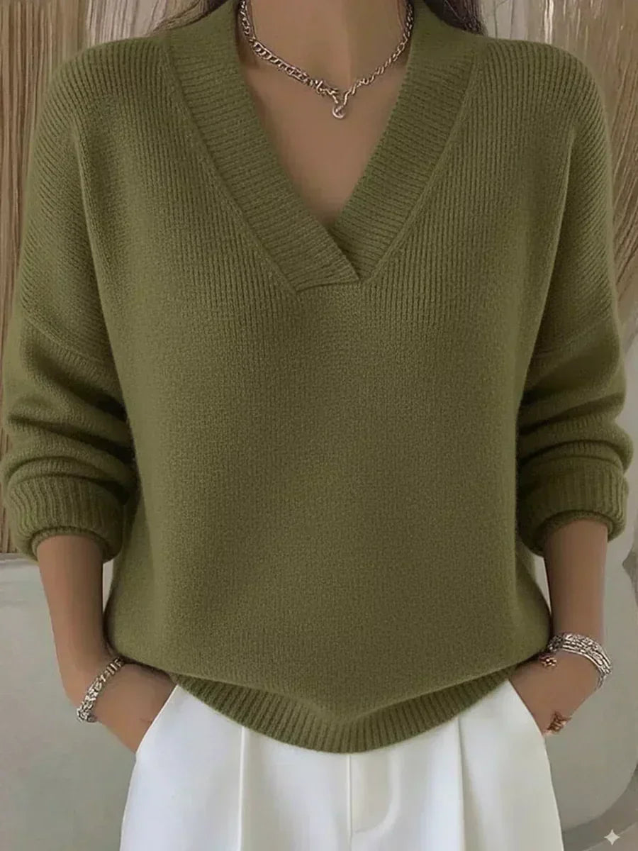 Beatrice | Softly Draped V-Neck Jumper
