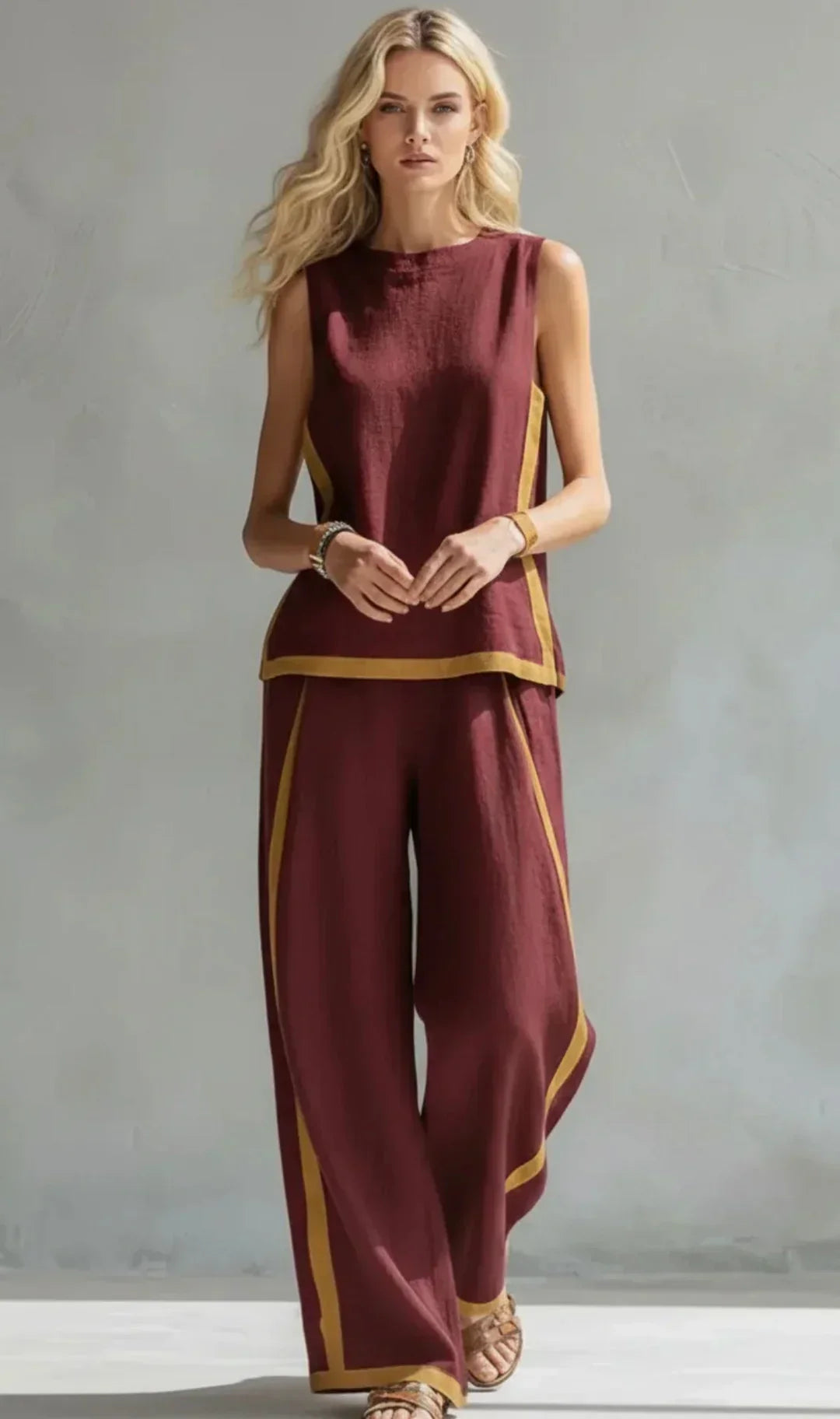 Astrid | Contrast-Trim Two-Piece Set