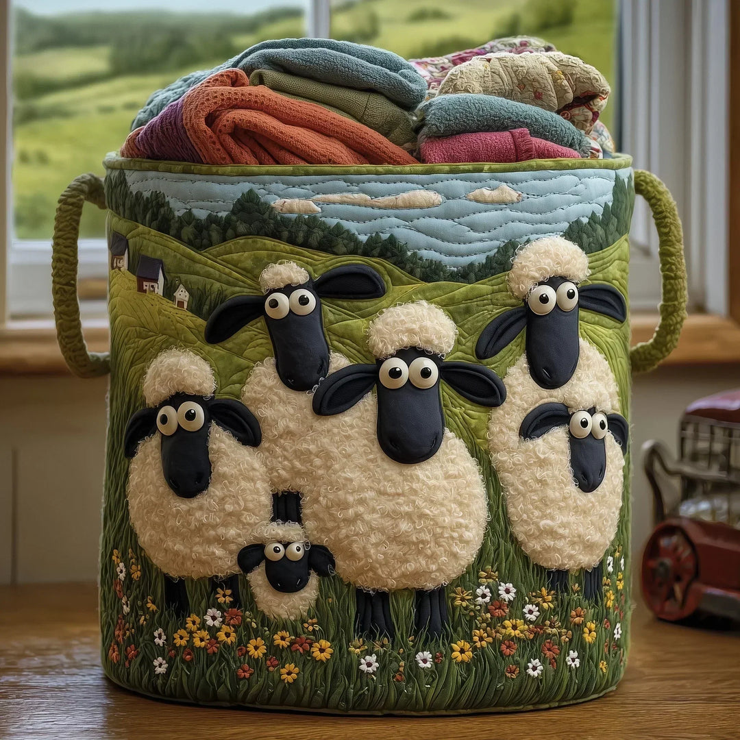 Tabitha | Meadow Sunrise Quilted Laundry Basket