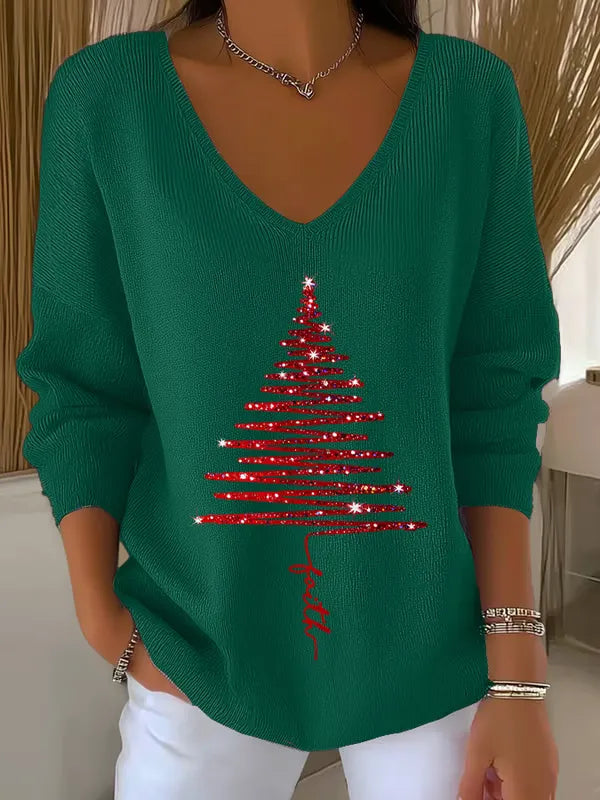 Bethany | Festive V-Neck Sweater