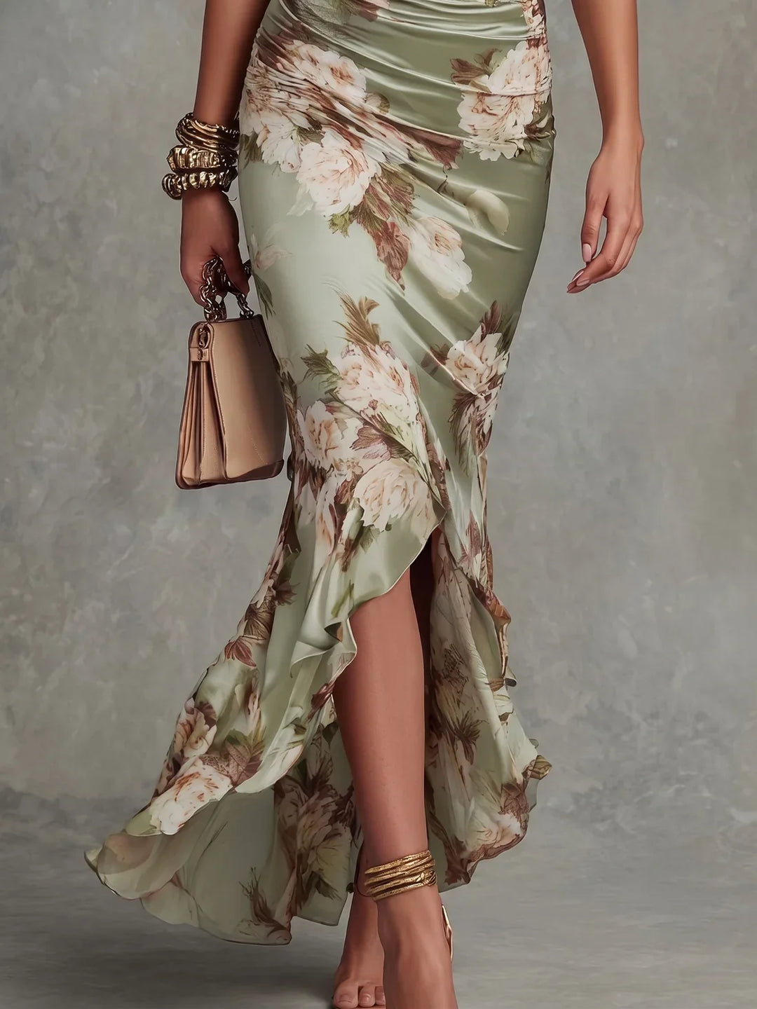 Talia | Blooming Ruffle-Hem Maxi Dress