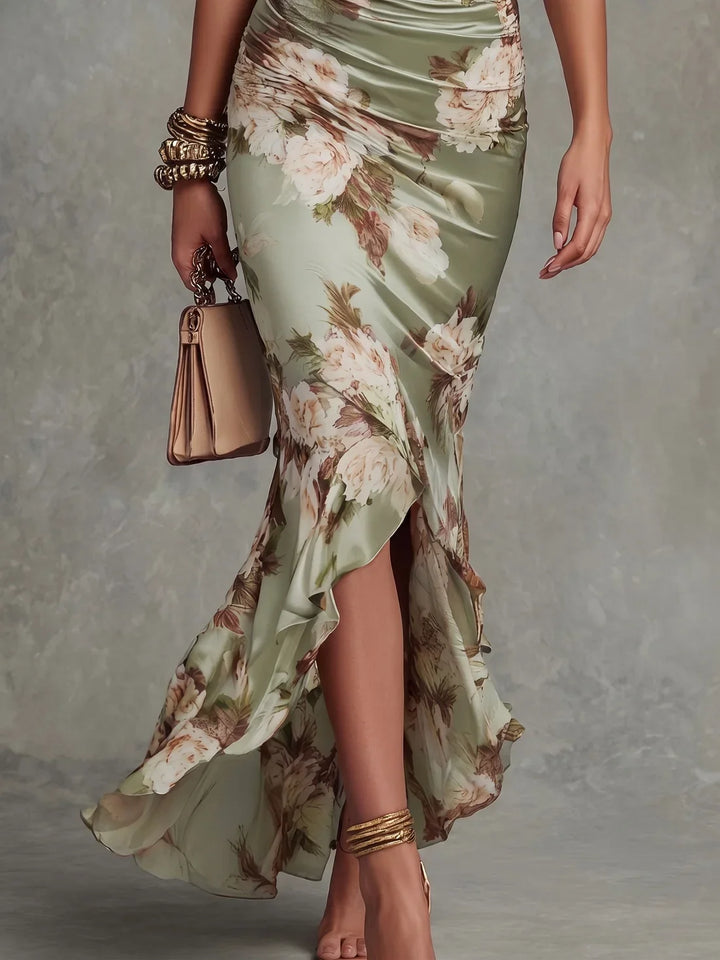 Talia | Blooming Ruffle-Hem Maxi Dress