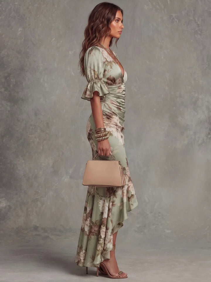 Talia | Blooming Ruffle-Hem Maxi Dress