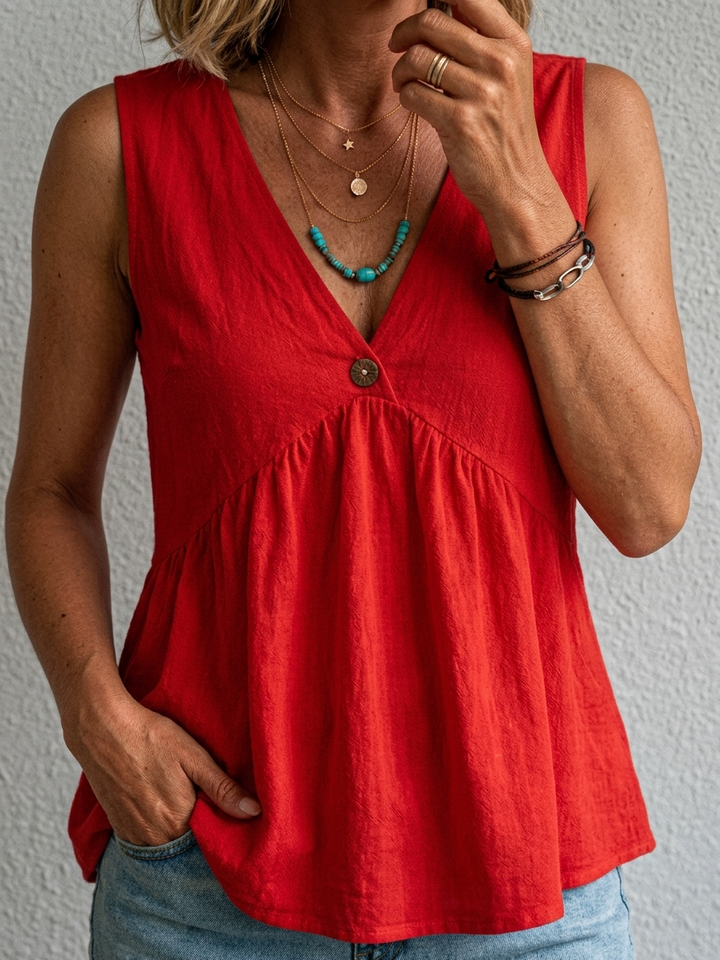 Amara | Flowing V-Neck Sleeveless Top
