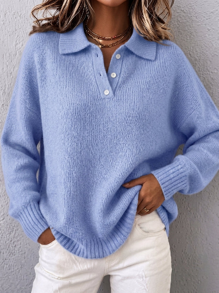 Saskia | Relaxed Collared Polo Sweater