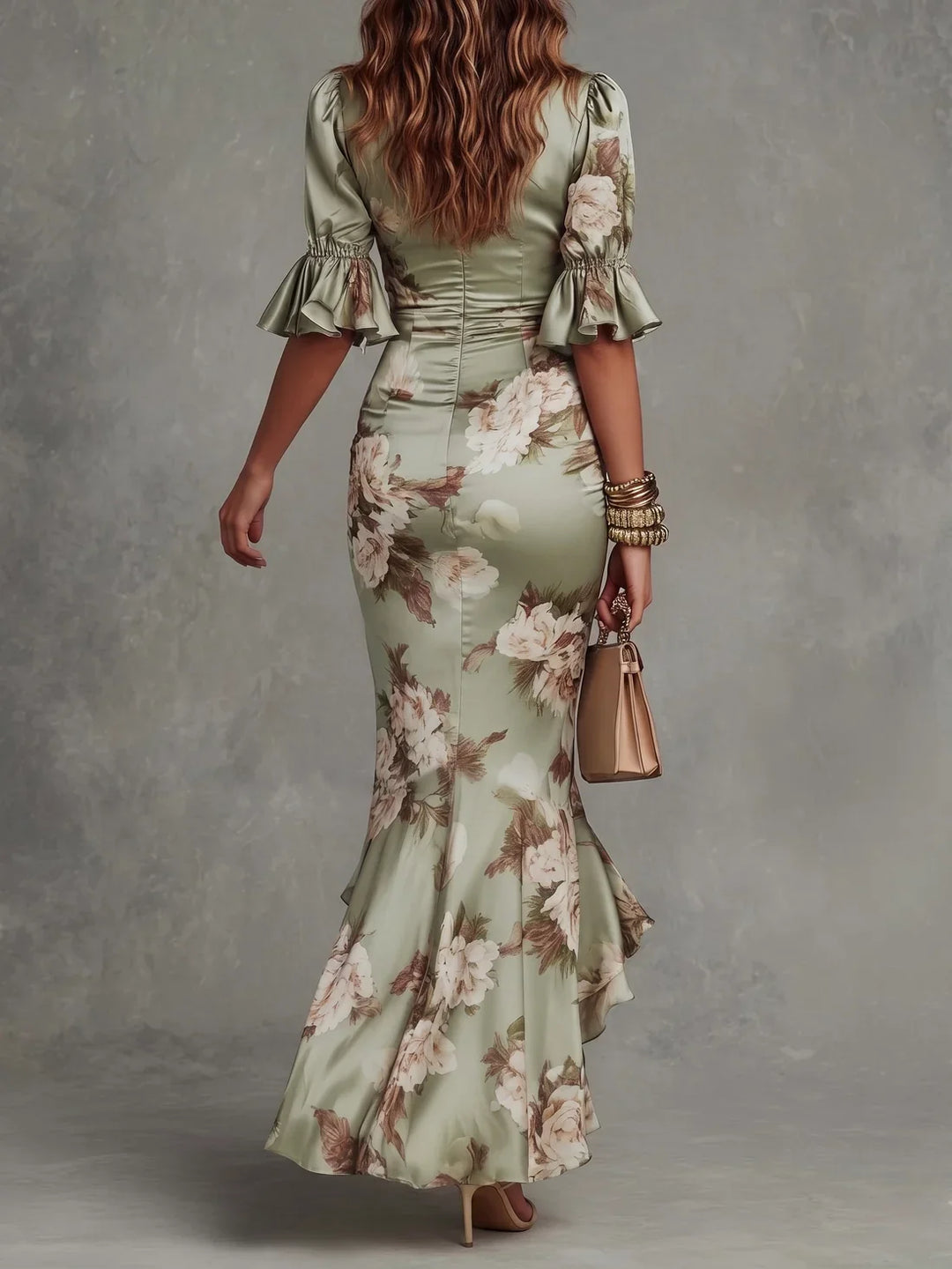 Talia | Blooming Ruffle-Hem Maxi Dress