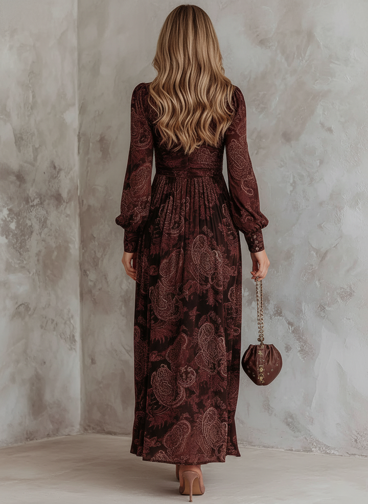 Mira | Paisley Zip-Waist Maxi Dress