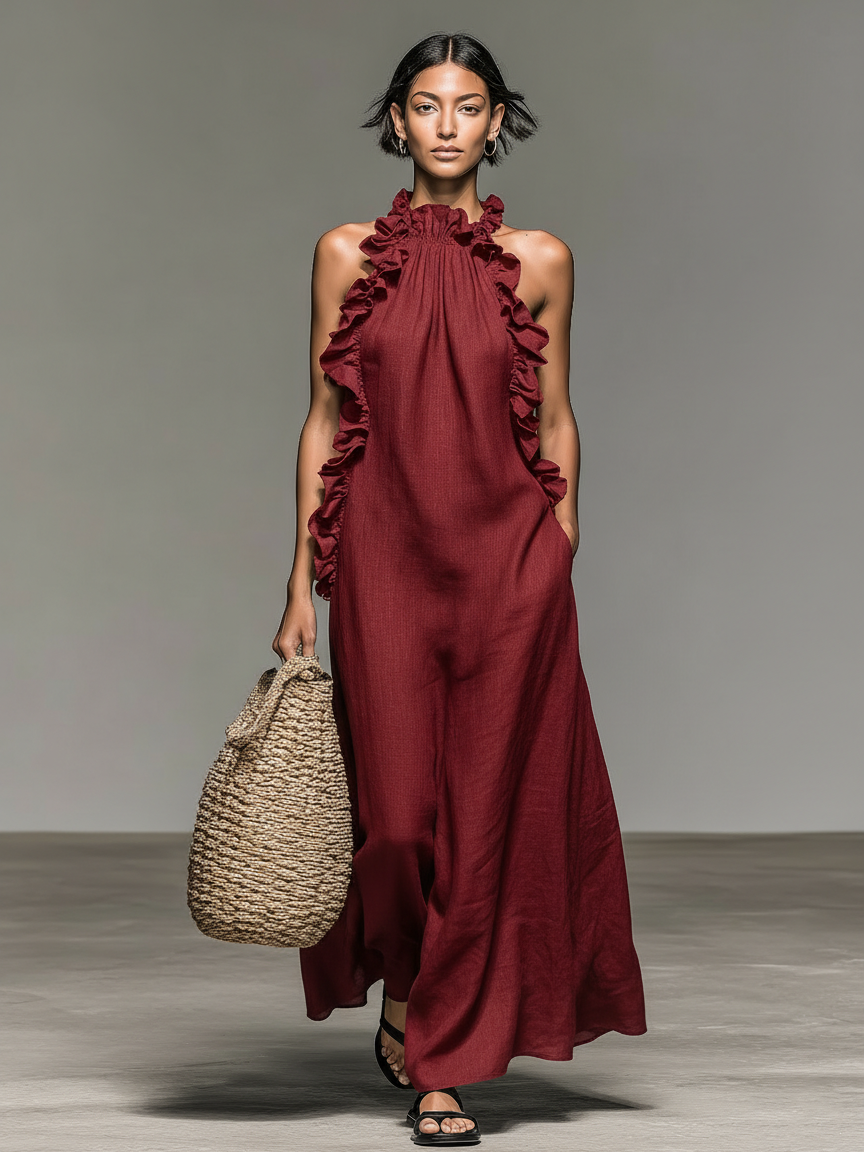 Larissa | Ruffle-Trimmed Maxi Dress