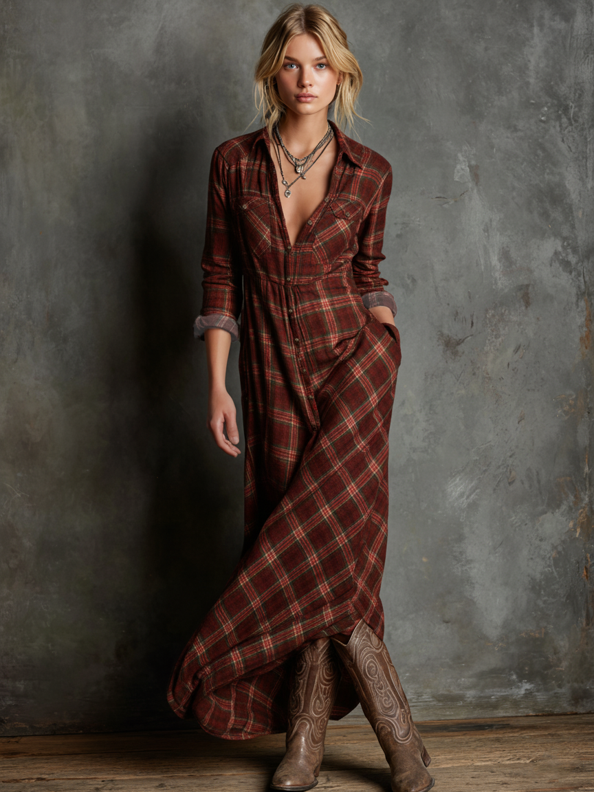 Elinor | Timeless Checked Shirt Dress