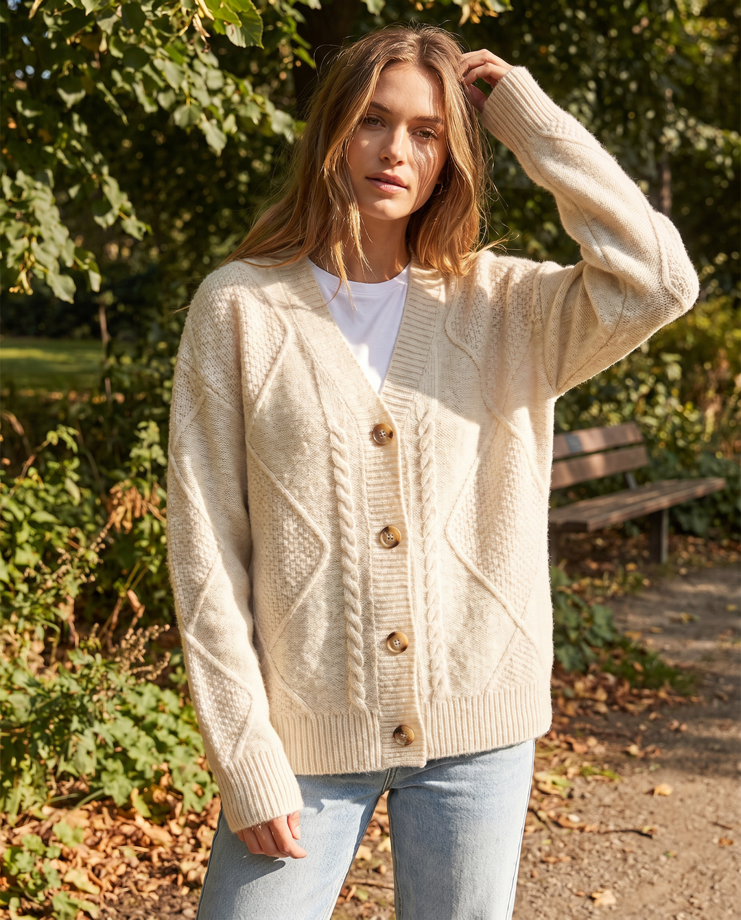 Imogen | Textured Button-Front Cardigan