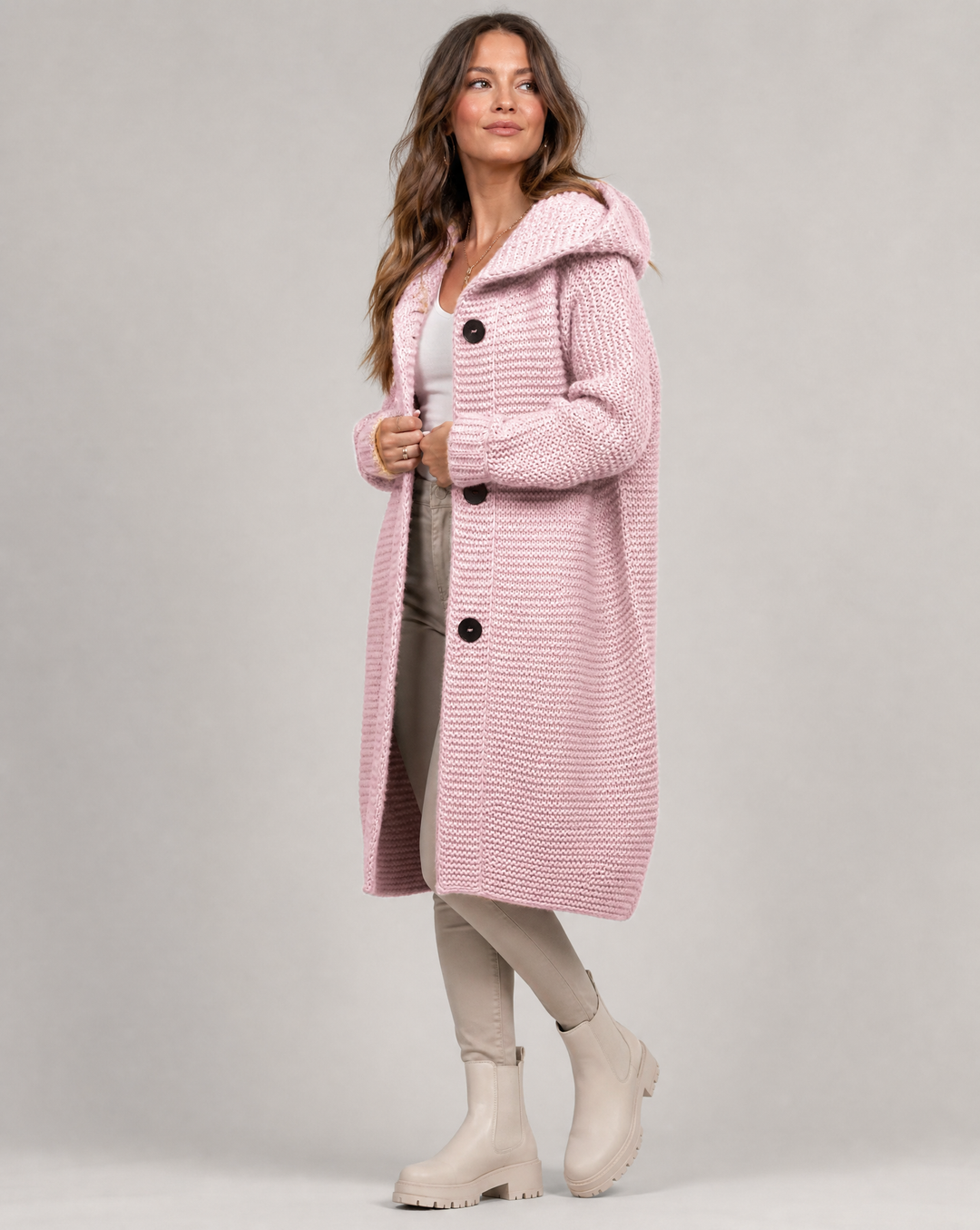 Maisie | Cosy Hooded Longline Cardigan