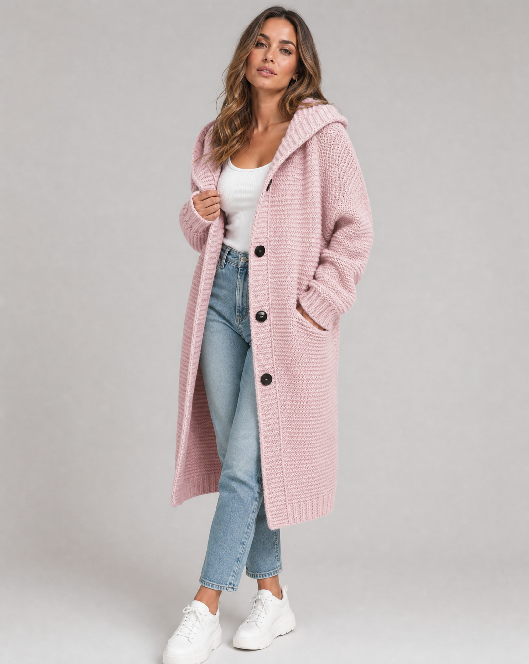 Maisie | Cosy Hooded Longline Cardigan
