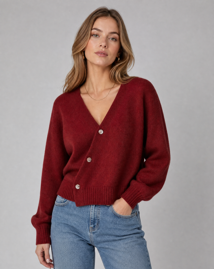 Vanessa | Cross-Button V-Neck Cardigan
