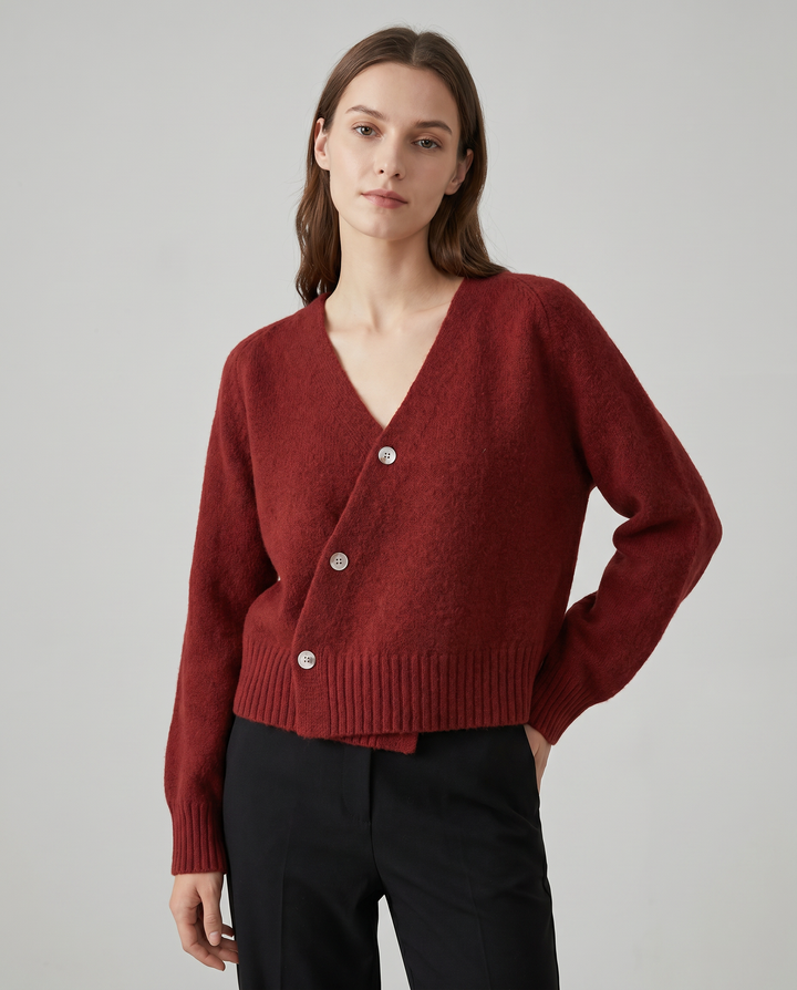 Vanessa | Cross-Button V-Neck Cardigan