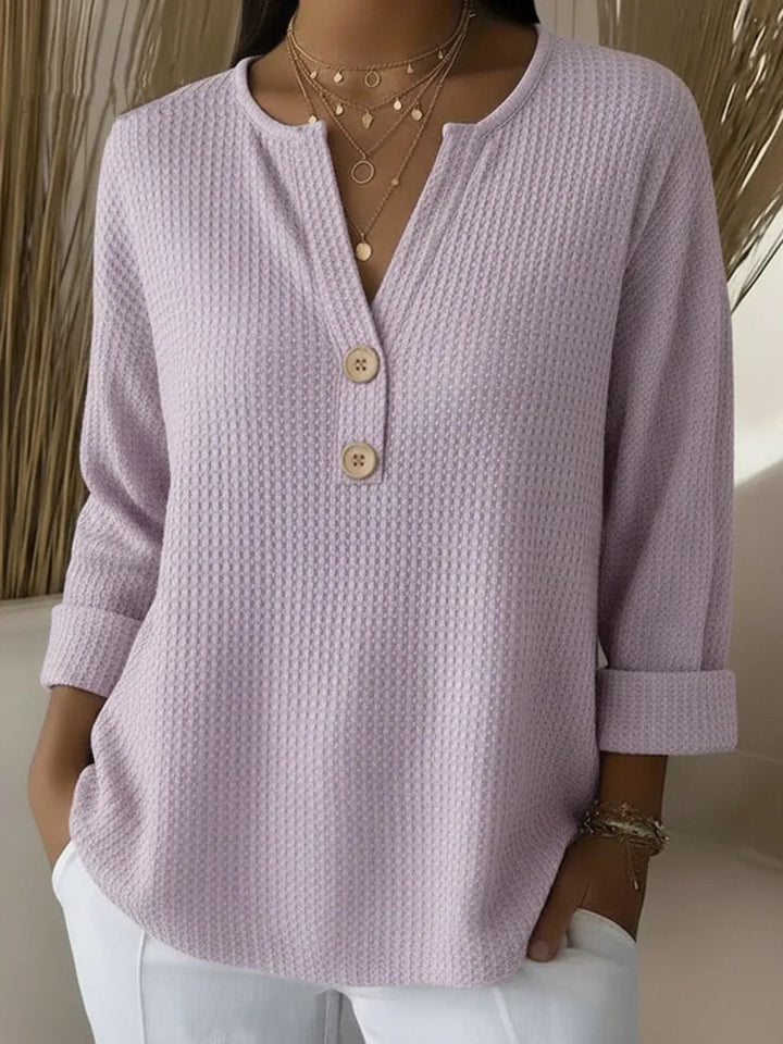 Bernadette | Waffle Henley Top