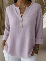 Bernadette | Waffle Henley Top