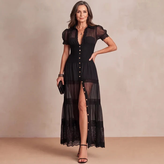 Adelina | Tiered Lace Maxi Dress