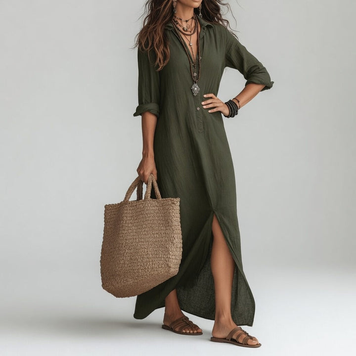 Solange | Relaxed Bohemian Shirt Dress