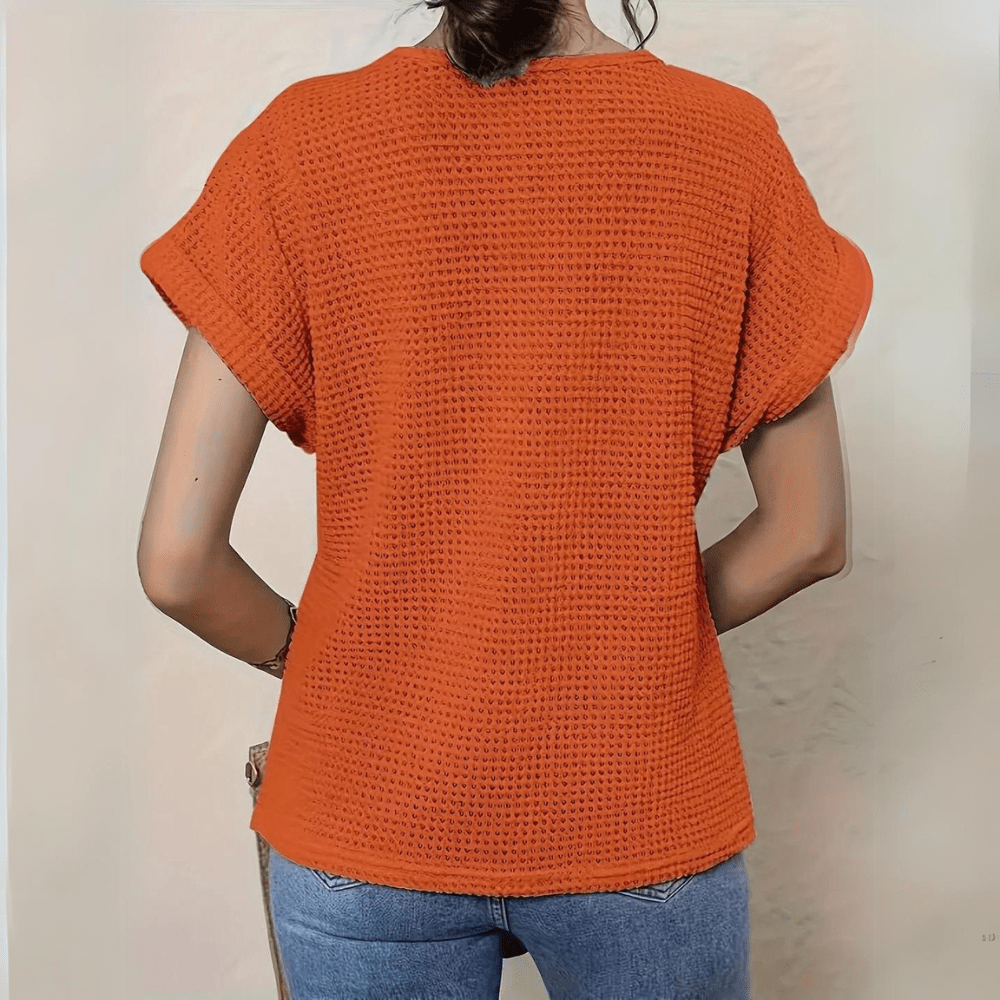 Anthea | Crochet-Trim Short Sleeve Top