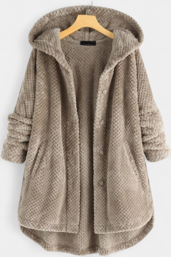 Wren | Hooded Ribbed Longline Coat