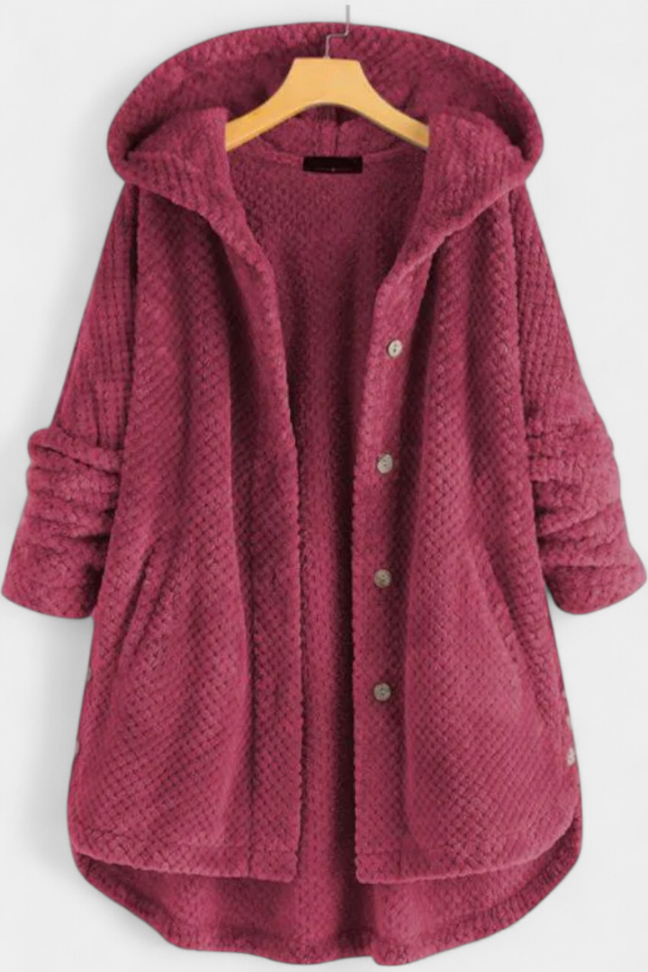 Wren | Hooded Ribbed Longline Coat