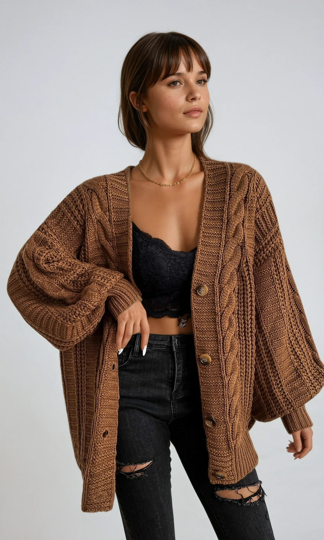 Thornbury | Oversized Cable-Knit Cardigan