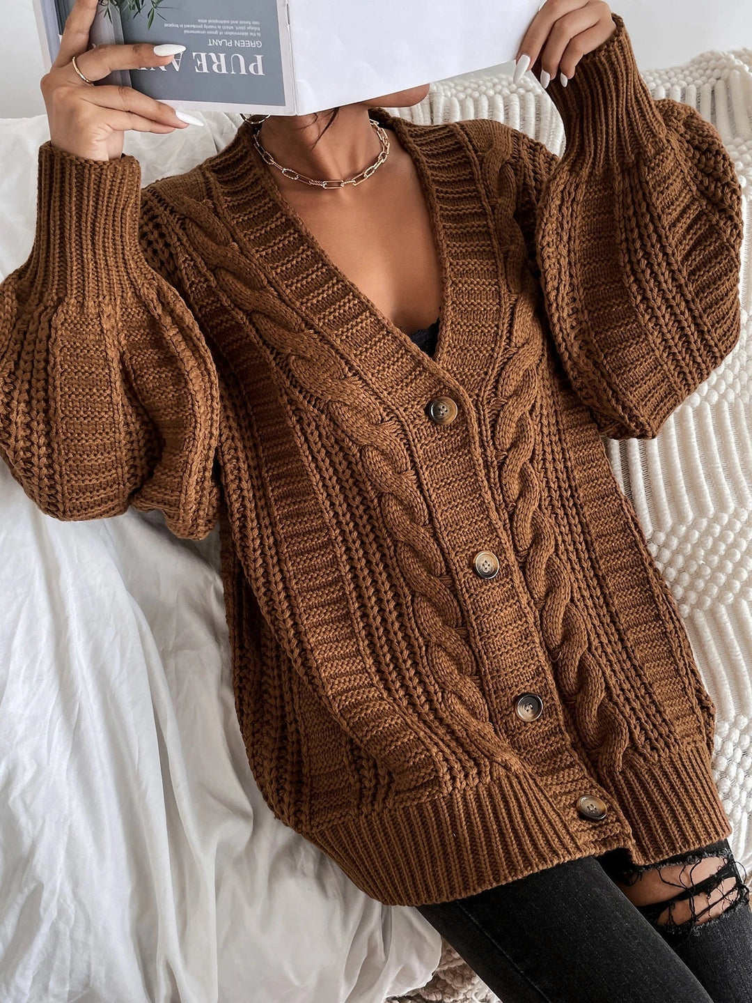 Thornbury | Oversized Cable-Knit Cardigan