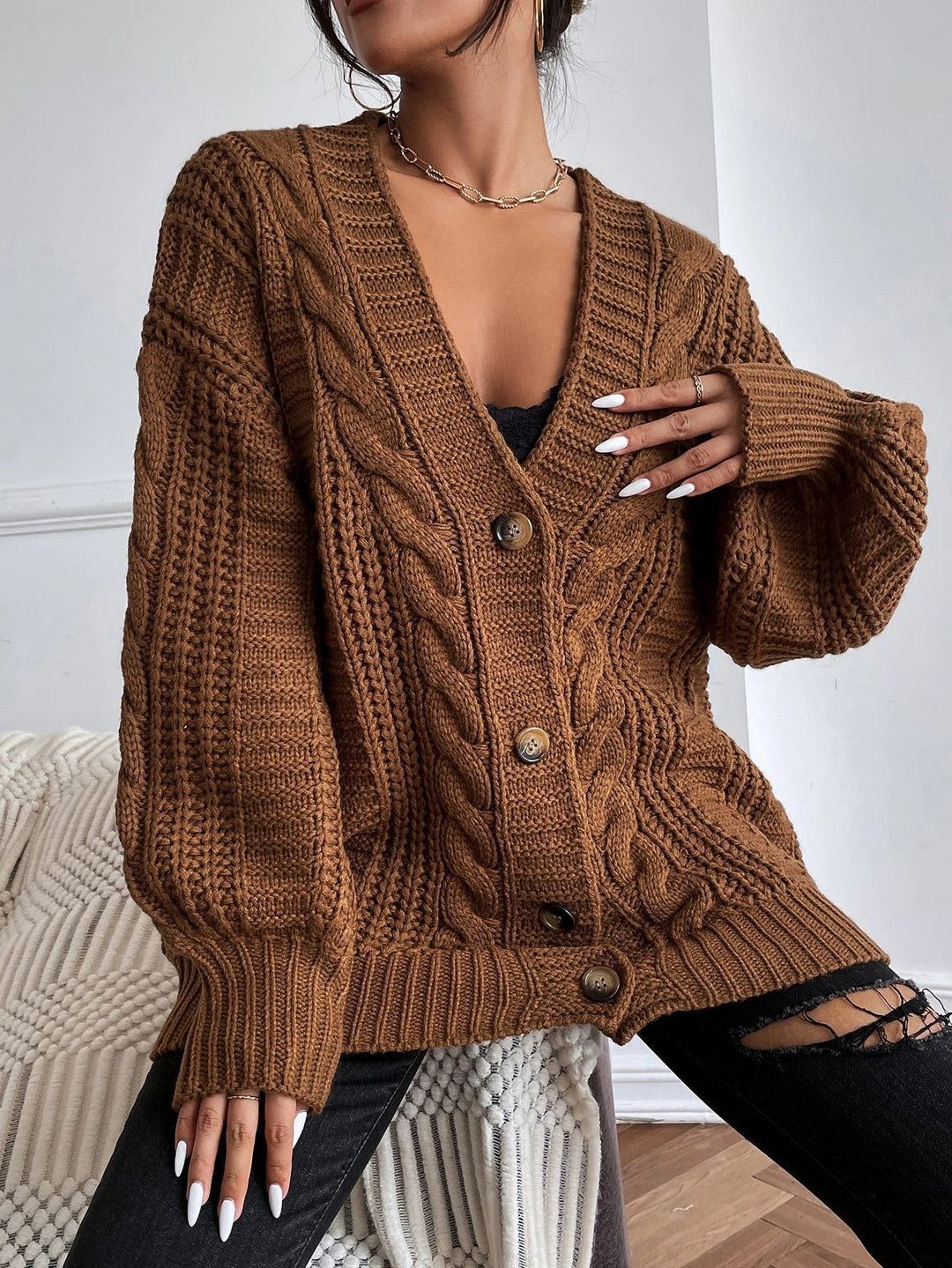 Thornbury | Oversized Cable-Knit Cardigan