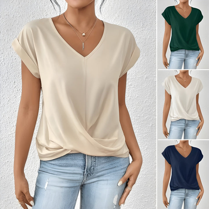 Delphine | Twist-Front V-Neck Top