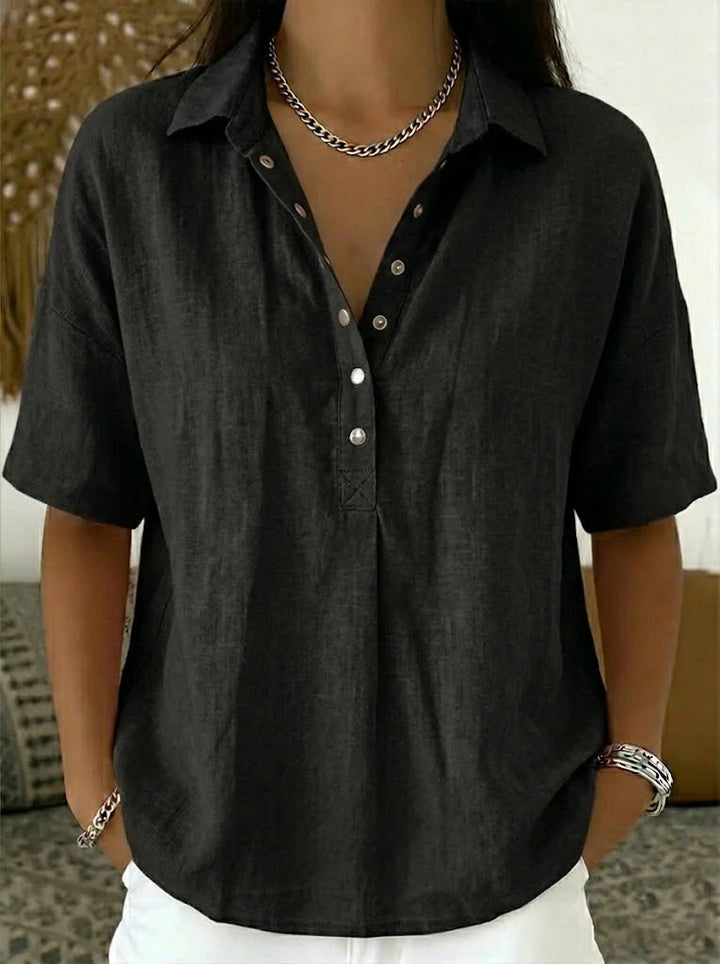 Marlowe | Relaxed Collared Half-Button Shirt