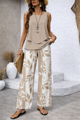 Adelia | Botanical Wide-Leg Two-Piece Set
