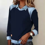 Leona | Contrast-Trim Layered Pullover