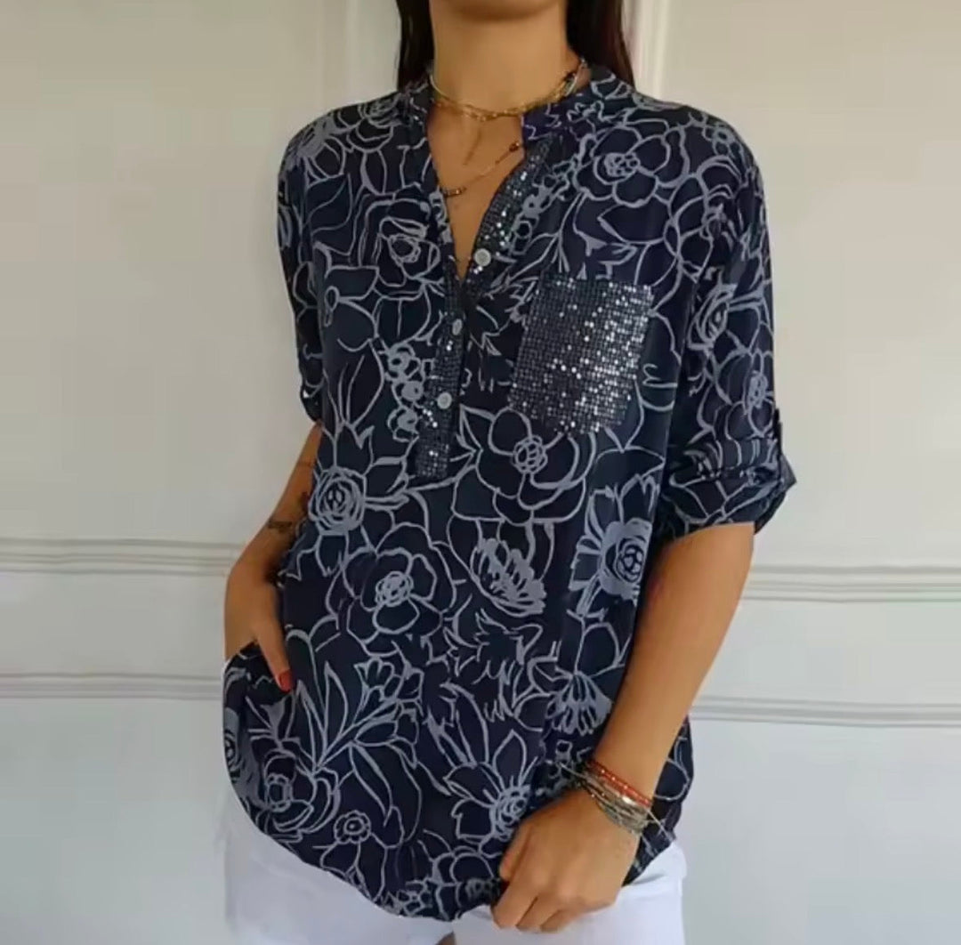 Marlowe | Refined Print Blouse with Pocket