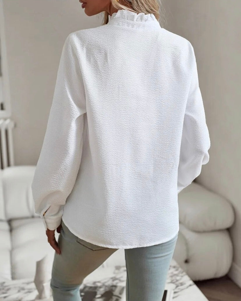 Elaine | Ruffled Button-Front Blouse