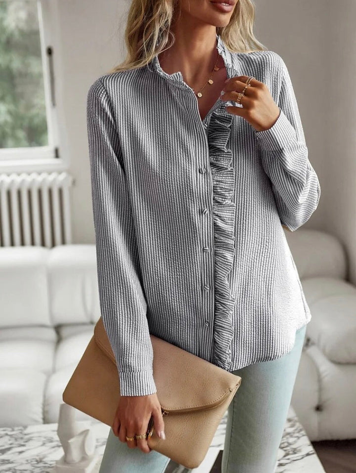 Elaine | Ruffled Button-Front Blouse