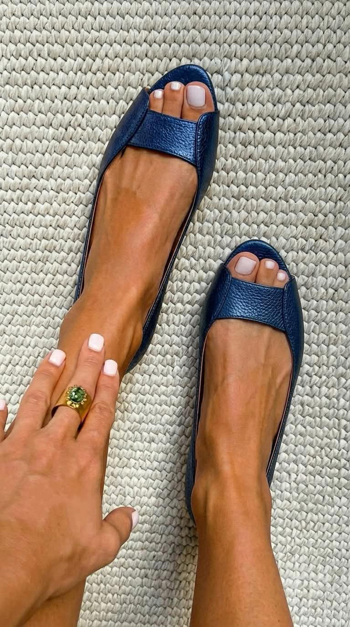 Hazel | Peep-Toe Comfort Flats