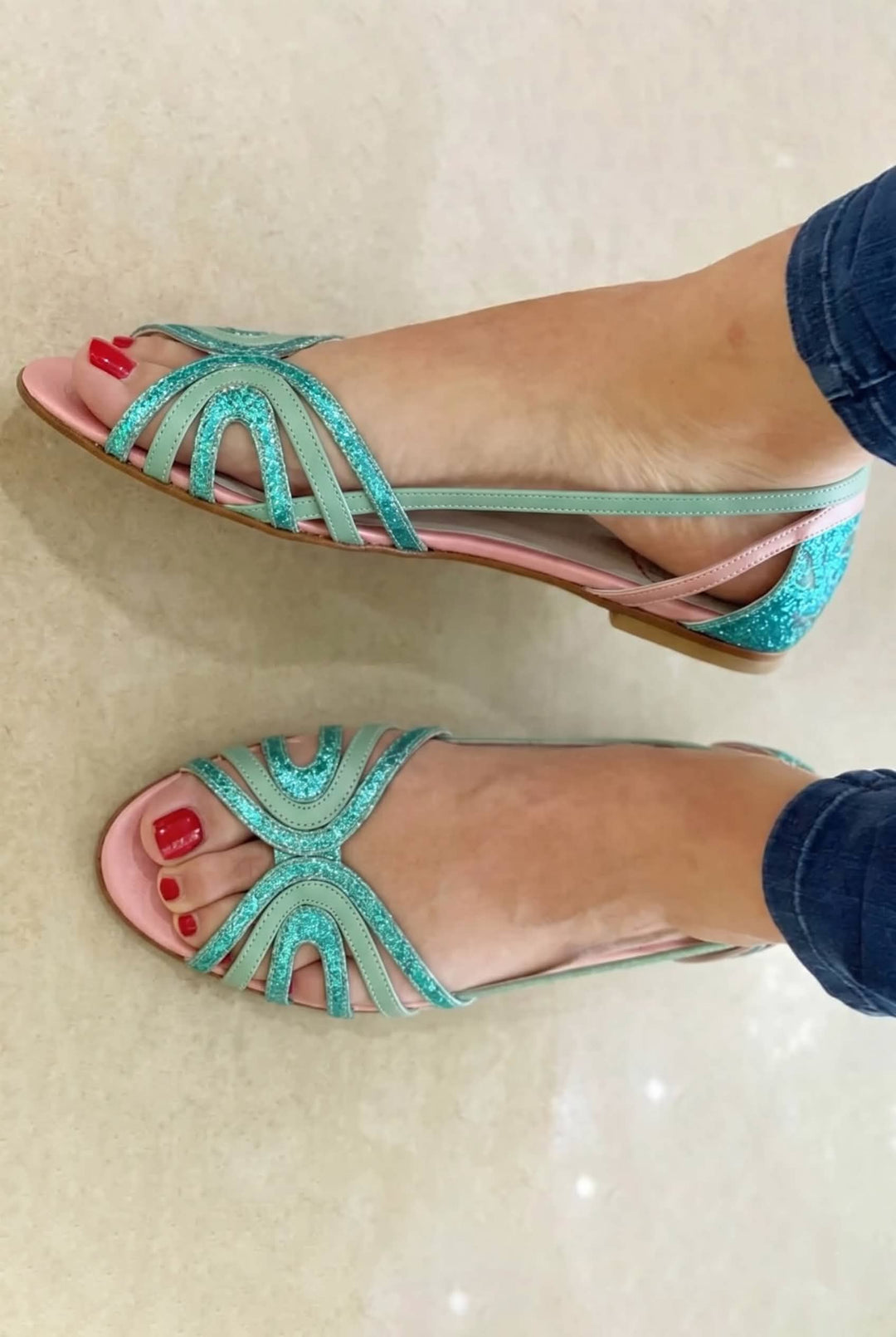Delphinia | Woven Strappy Flat Sandals