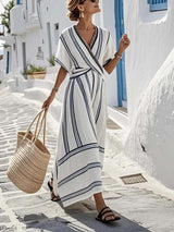 Thea | Striped Coastal Maxi Dress