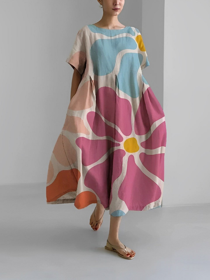 Meriel | Painted Floral Summer Dress