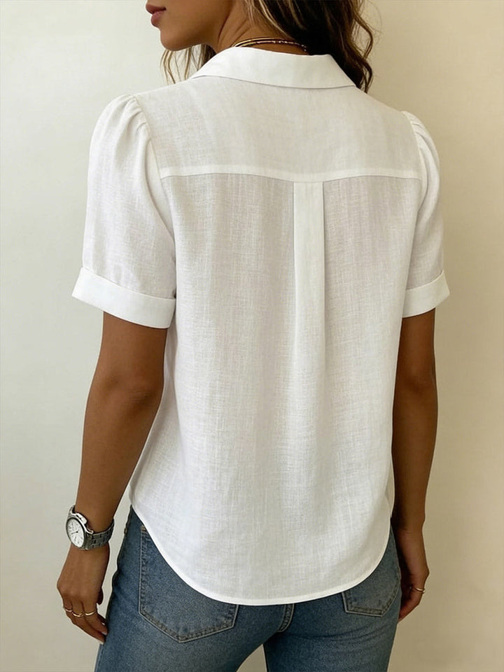 Genoveva | Pleated Short-Sleeve Blouse