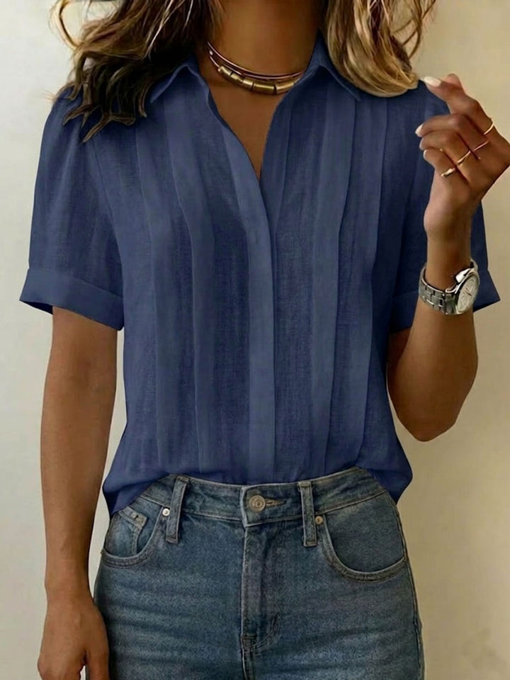 Genoveva | Pleated Short-Sleeve Blouse